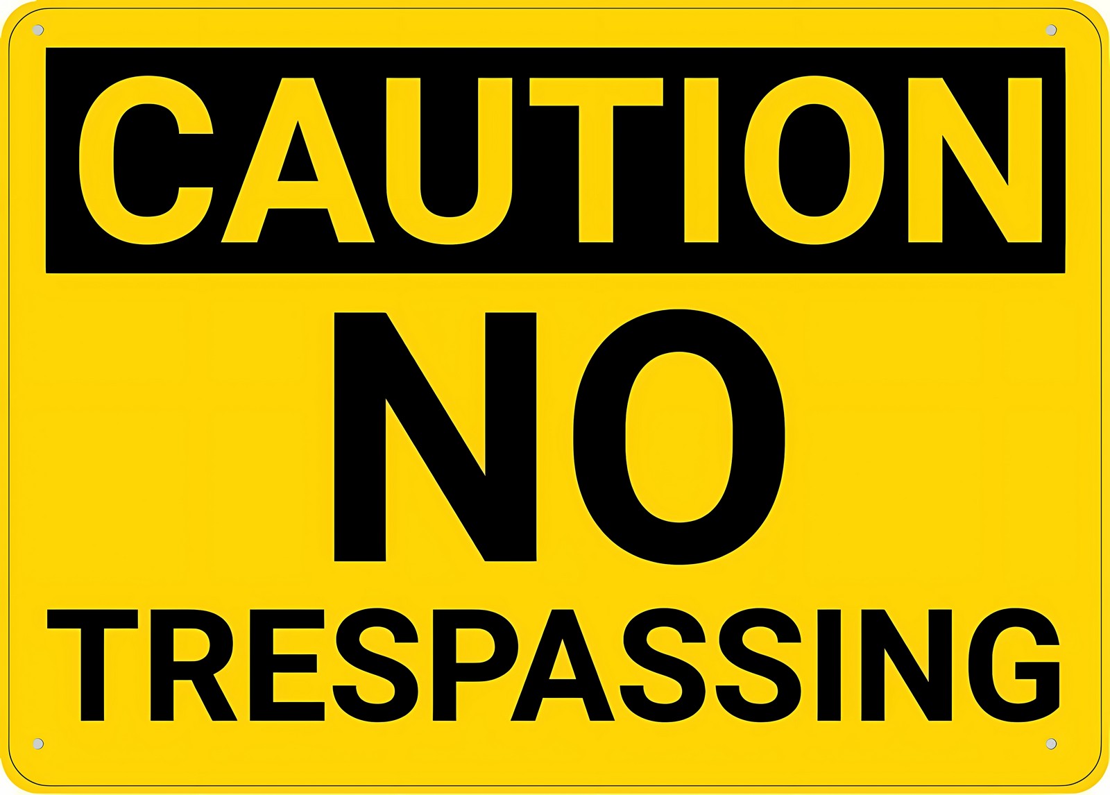 Caution No Trespassing Sign 12 x 8 Inches - UV Printed Rust-Free ...
