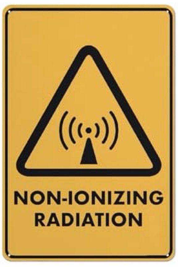 Caution Non-Ionizing Radiation Sign 12X8 Inch Tin Sign Great For Garden And Yard Wall Decor