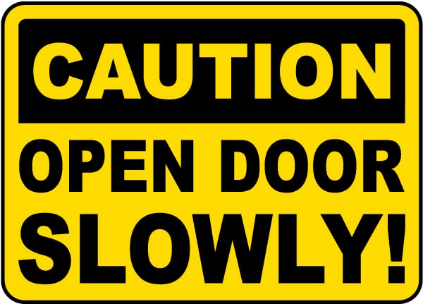 Caution Open Door Slowly Coffee Bar Warning Metal Sign Tin Signs ...