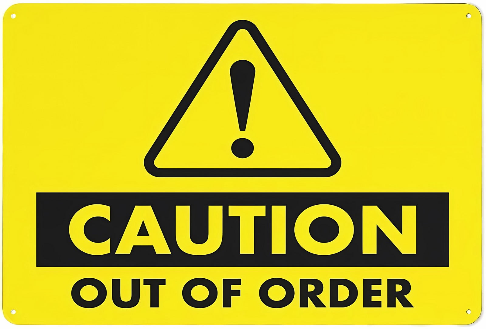 Caution Out of Order Reflective Aluminum Warning Sign 12 x 8 Inches ...