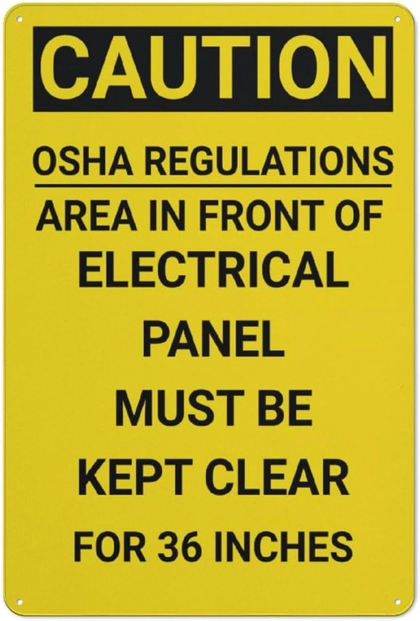 Caution Osha Regulations Electrical Panel 36 Inches Metal Sign 8