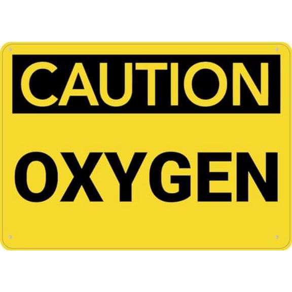 Caution Oxygen Sign 8X12 Inch Rust Free Aluminum,Uv Ink Printing,Indoor Or Outdoor Use