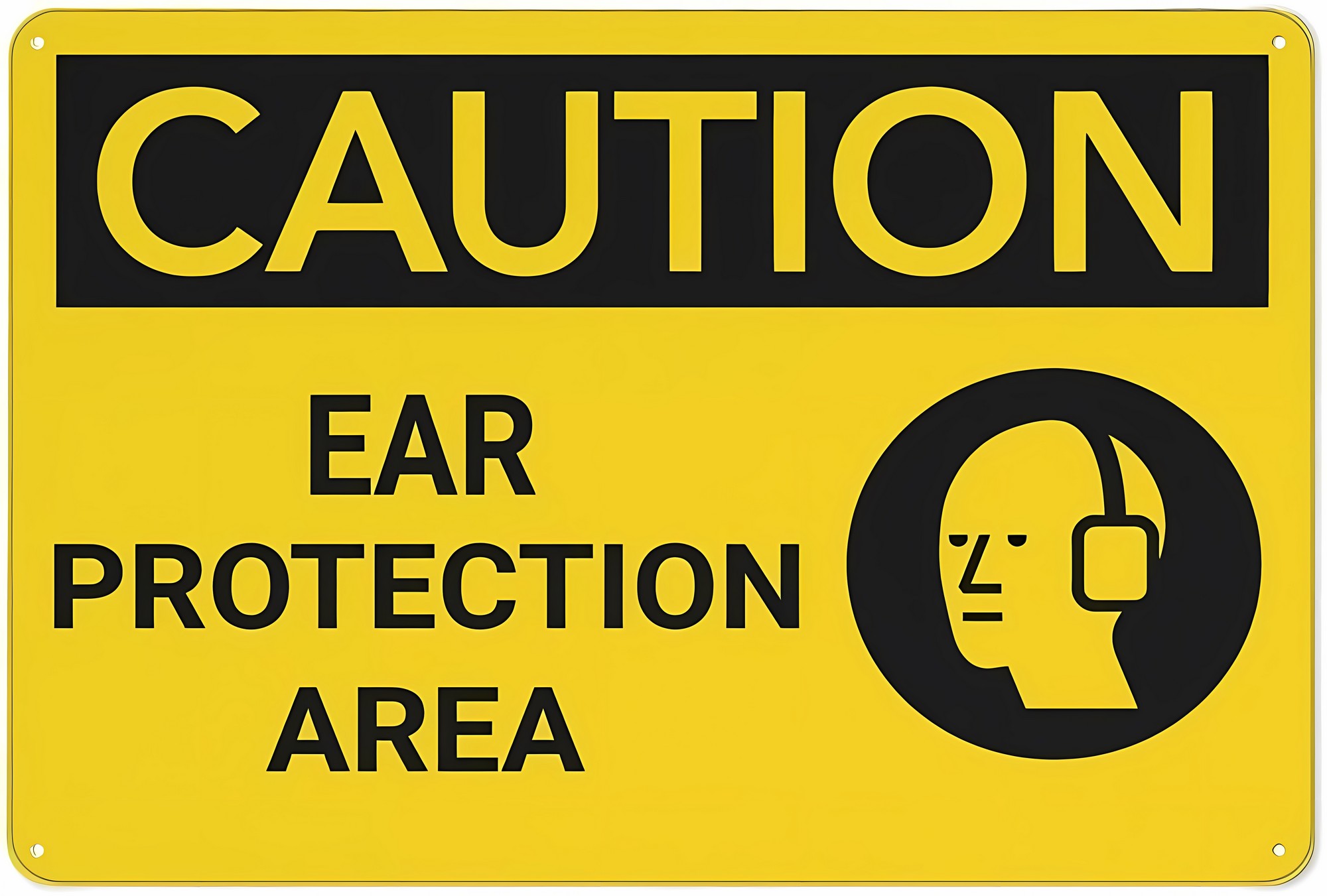 Ear Rust Sign Caution PPE Ear Protection Area with Graphic Sign - 8