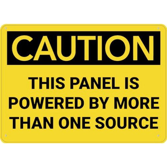 Caution Panel Powered By More Than One Source Sign Warning Tin Sign Home Kitchen Farm Garden Garage Wall Decor 12X8Inch