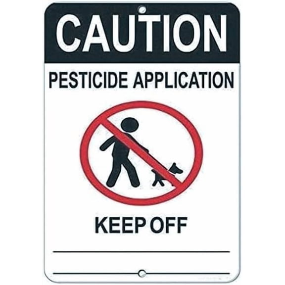 Caution Pesticide Application Keep Off Hazard Sign Road Sign Business Sign 8x12 Inches Aluminum Metal Tin Sign Yard Signs