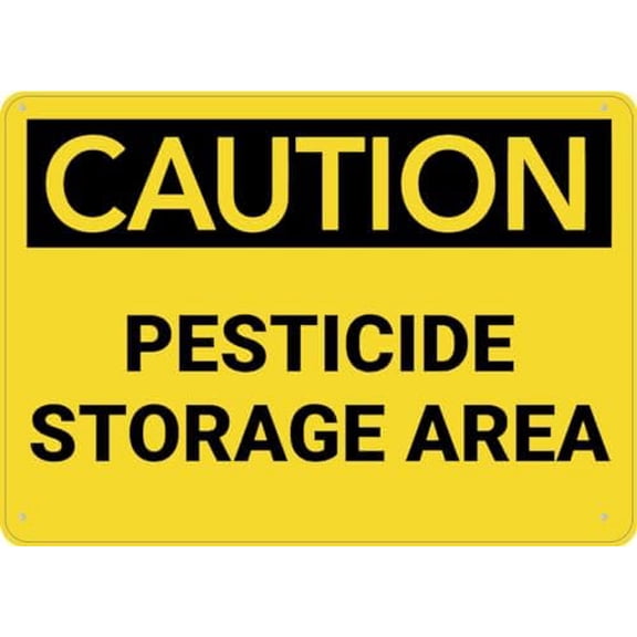 Caution Pesticide Storage Area Sign Signs Outdoor, Uv Printed Aluminum 12 X 8 In, Weatherproof And Security Signs For Home Or Business