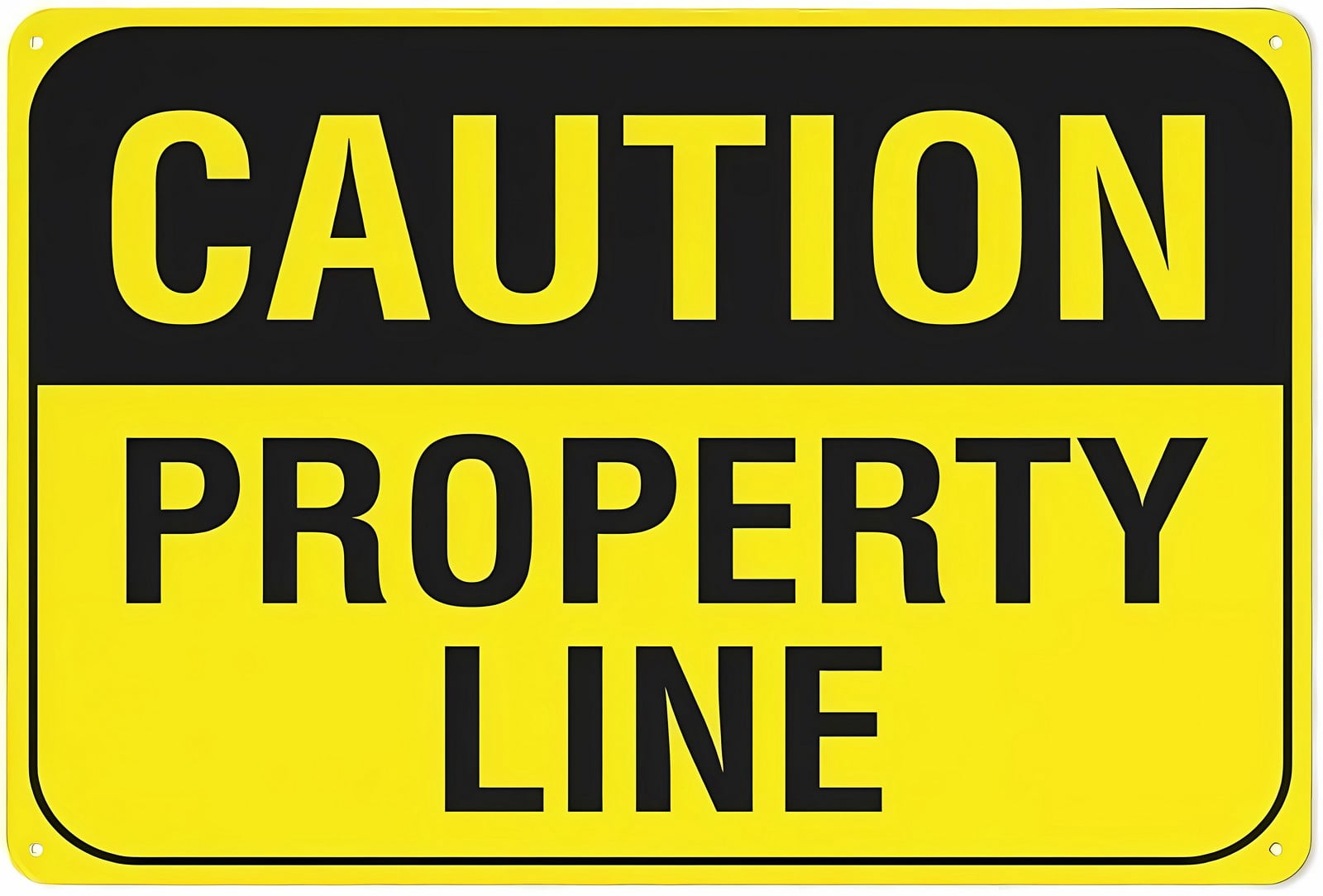 Caution Property Line Reflective Aluminum Sign 12 x 8 Inches - UV ...