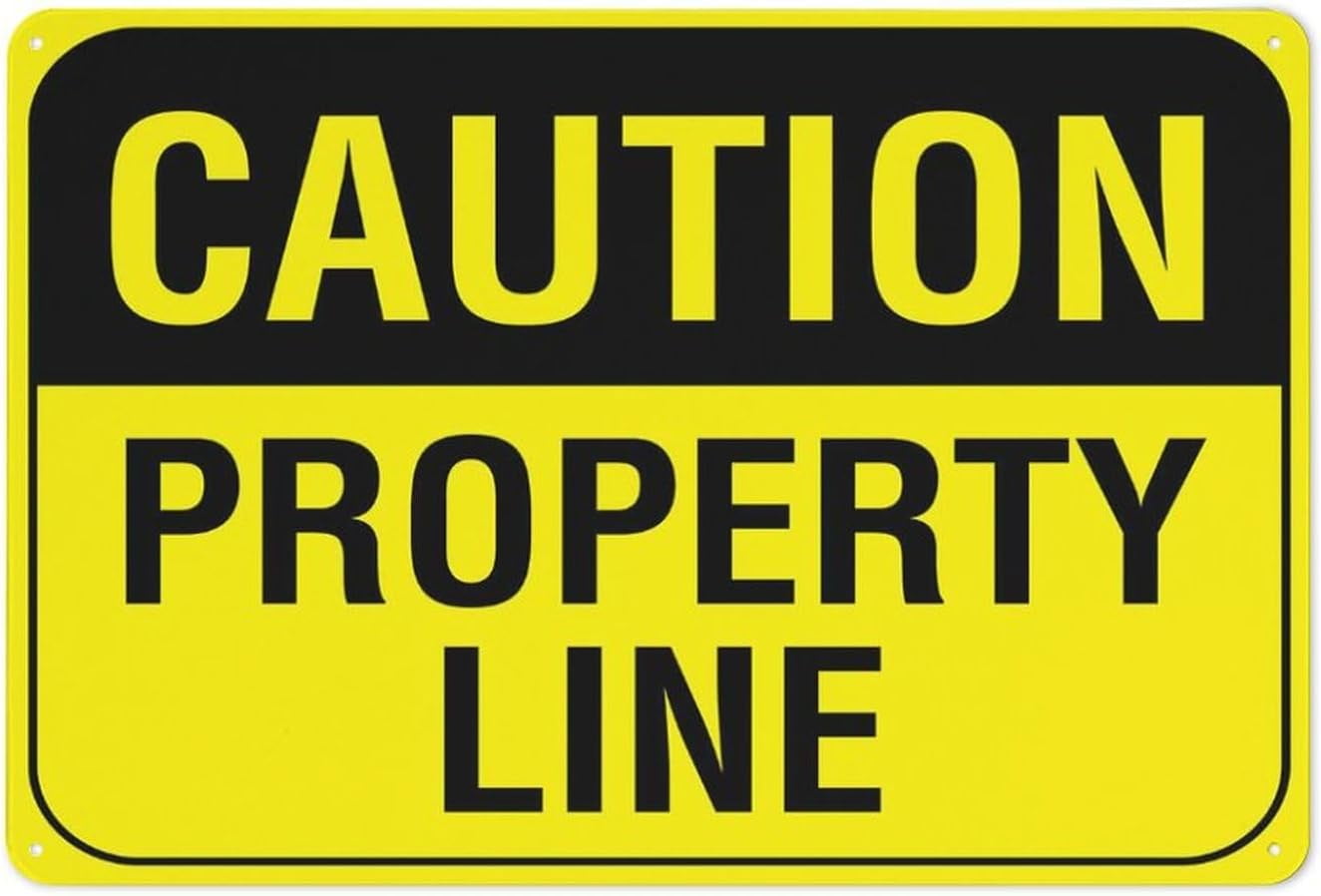 Caution Property Line Sign 12 X 8 Inches Aluminum Sign Reflective - Uv ...