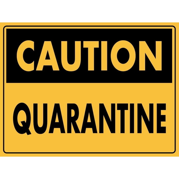 Caution Quarantine Metal Tin Sign 8"x12", Hygienic Durable, For Medical Facility Lab Indoor Outdoor Quarantine Zone Alert