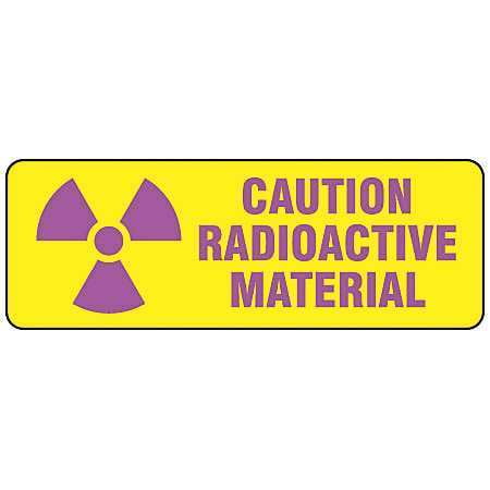 Caution Radiation Sign, Brady, 20111KLS, 3-1/2"Hx10"W