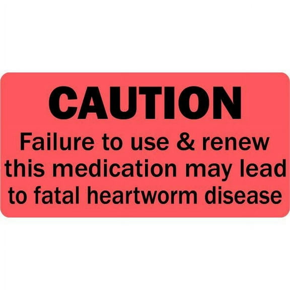 Caution Renew Heartworm Medication Veterinary Labels