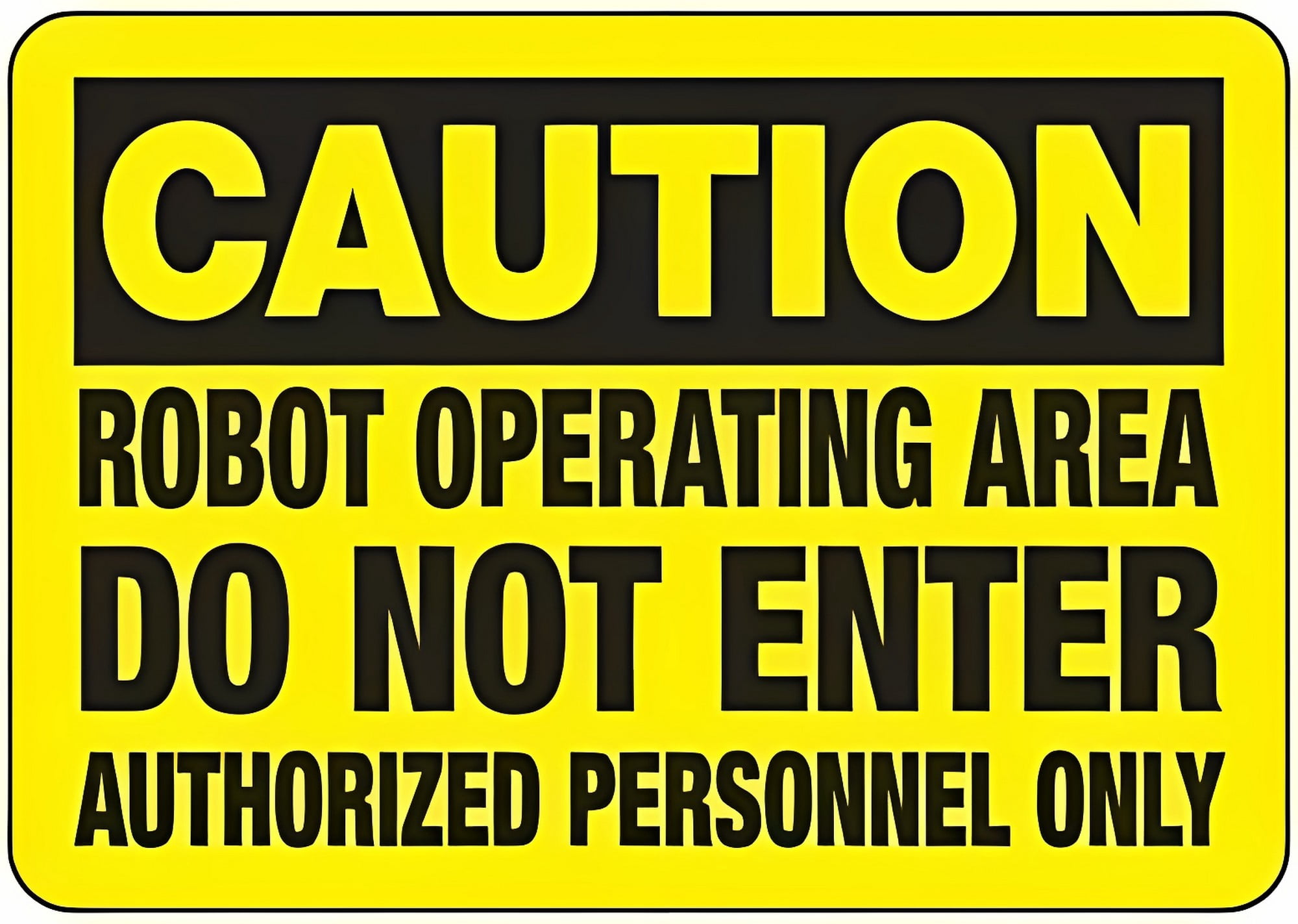 Caution Robot Operating Area Tin Sign - 12×8 Inches, Vintage Metal ...