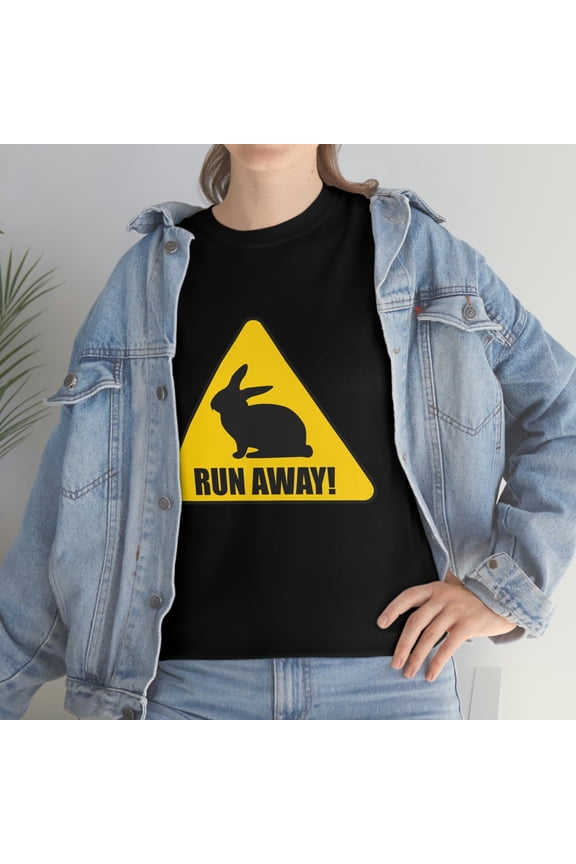 Caution Run Away! Unisex Heavy Cotton Tee By JC Designs
