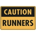 thumbnail image 1 of Caution Runners Warning Sticker 12 x 8 Inches - Security Sign, Outdoor Indoor Use for School, Gym, Track, Community, Pedestrian Safety, 1 of 6