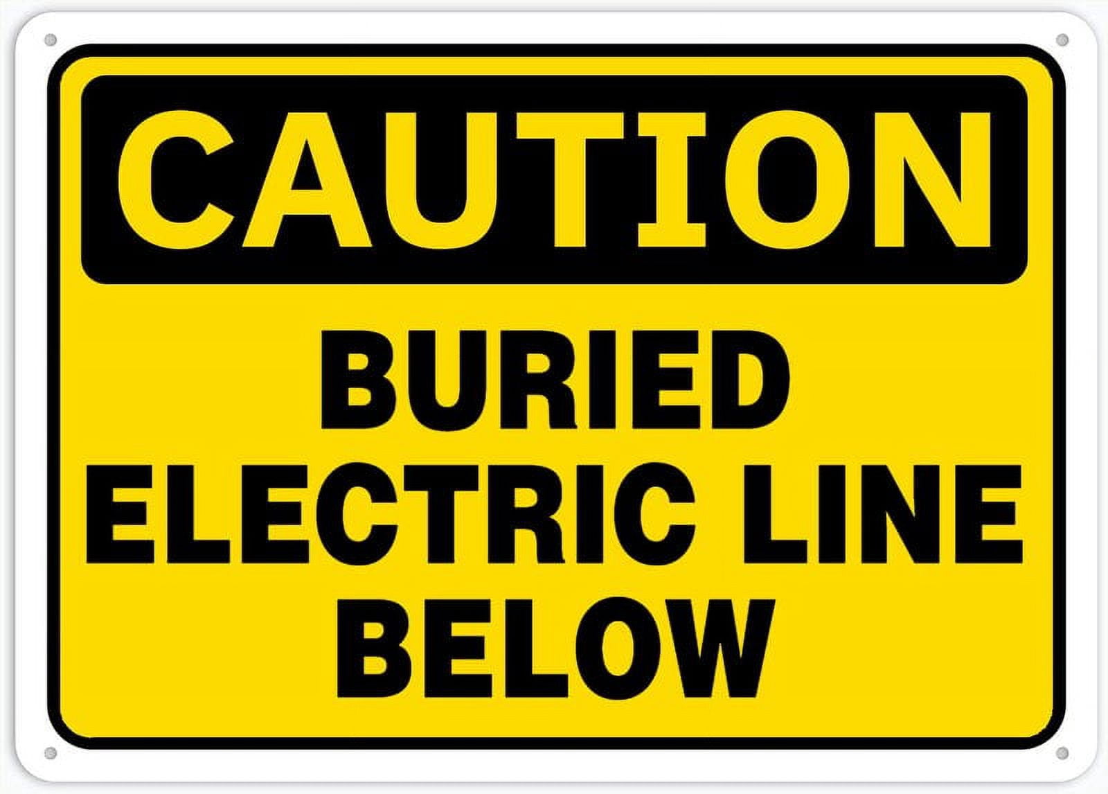 Caution Safety Sign Buried Electric Line Below Sign Safety Restriction ...
