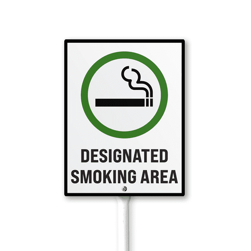 Caution Safety Sign Designated Smoking Area Sign with Stake 8x12inch Aluminum Outdoor Decoration Sign Rustproof Sturdy Aluminum Sign for Outdoor Use Easy Install Set of 1