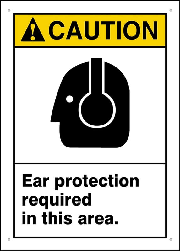 Ear Rust Sign Caution Safety Sign Ear Protection Required In This Area 8X12 Inch Rust ...