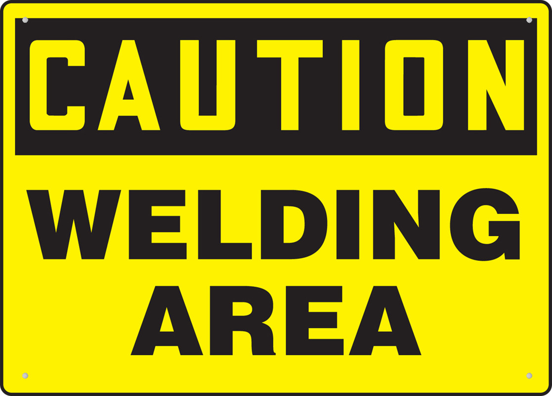 Caution Safety Sign Welding Area Signs Outdoor, Uv Printed Aluminum 12 ...