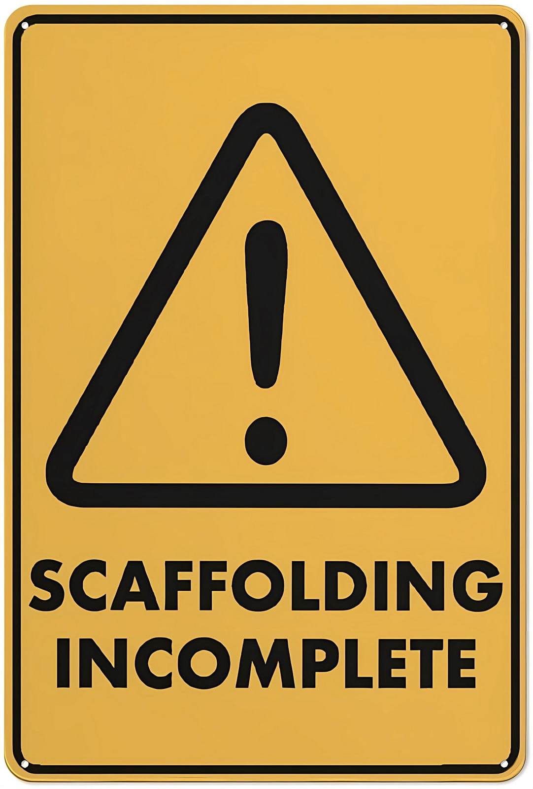 Caution Scaffolding Incomplete Rust-Free Aluminum Sign 12 x 8 Inches ...