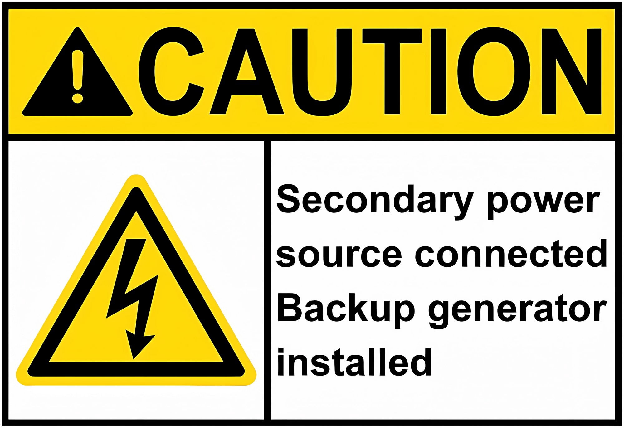 Source Warning Sign Caution Secondary Power Source Warning Metal Sign 8
