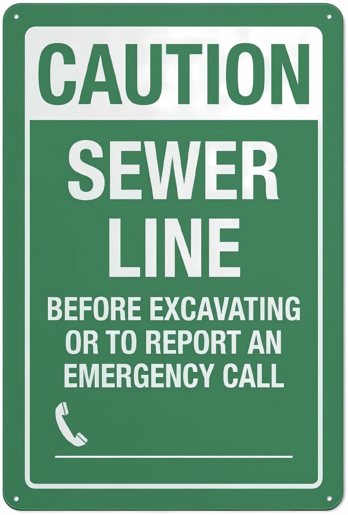 Caution - Sewer Line Sign, 8