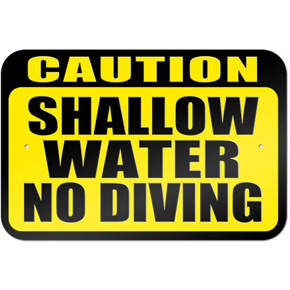 Caution Shallow Water No Diving Sign