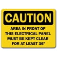 thumbnail image 1 of Caution Sign - Area In Front Of This Electrical Panel Must Be Kept Clear For At Least 36" - 10" x 14" OSHA Safety Sign, 1 of 1