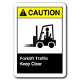 thumbnail image 1 of Caution Sign - Forklift Traffic Keep Clear  7"x10" Plastic Safety Sign ansi osha, 1 of 1