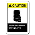 thumbnail image 1 of Caution Sign - Hazardous Waste Storage Area 7"x10" Plastic Safety Sign ansi osha, 1 of 1