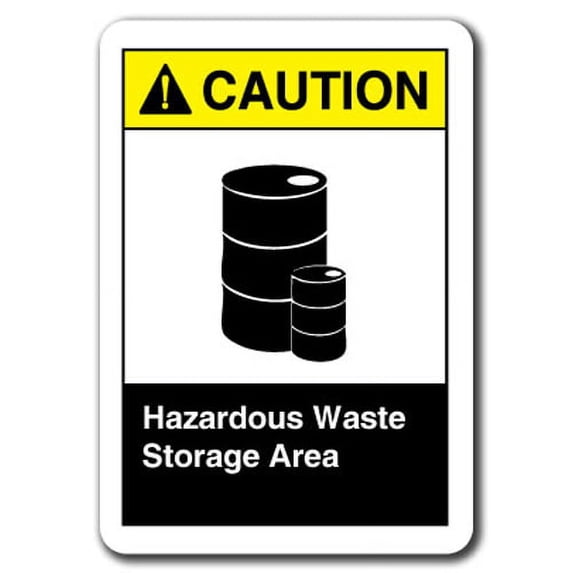 Caution Sign - Hazardous Waste Storage Area 7"x10" Plastic Safety Sign ansi osha