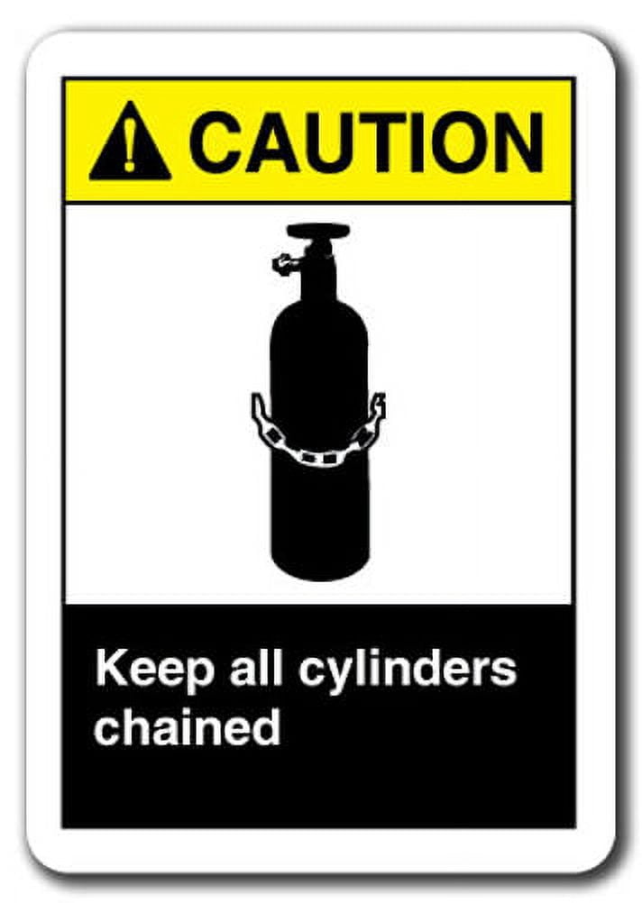Caution Sign - Keep All Cylinders Chained 7"x10" Plastic Safety Sign ...