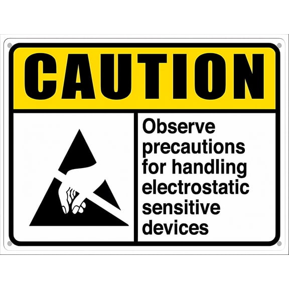 Caution Sign Observe Precautions for Handling Aluminum Tin Sign 8"x12" - For Home Coffee Bar Wall Decor