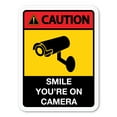thumbnail image 1 of Caution Sign: Smile You're On Camera Large Security Sticker, 1 of 1