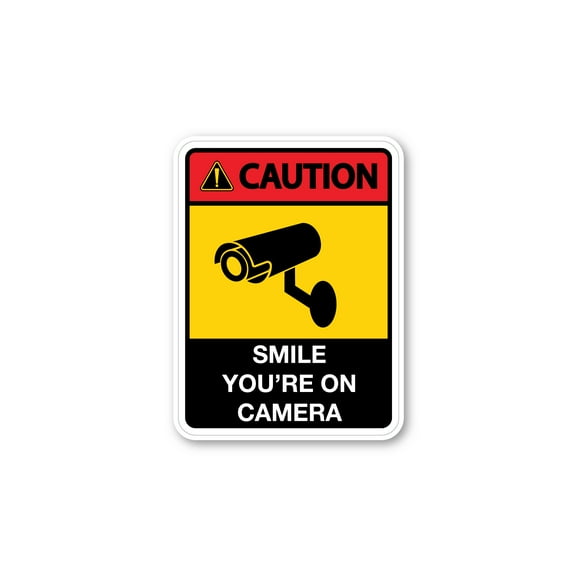 Caution Sign: Smile You're On Camera Security Sticker