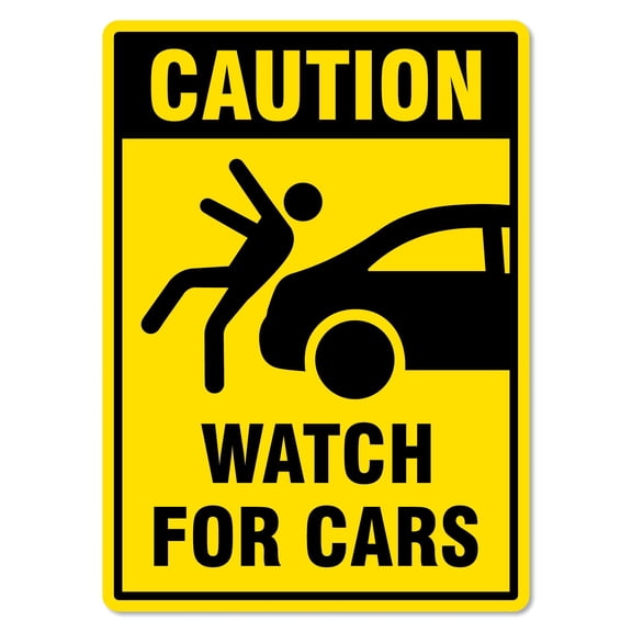 Caution Sign Watch For Cars Traffic and Parking Parking Signs Metal Tin Sign Caution Danger Safety Security Warning Notice Signs (Aluminum) Size: 12 x 16 inch