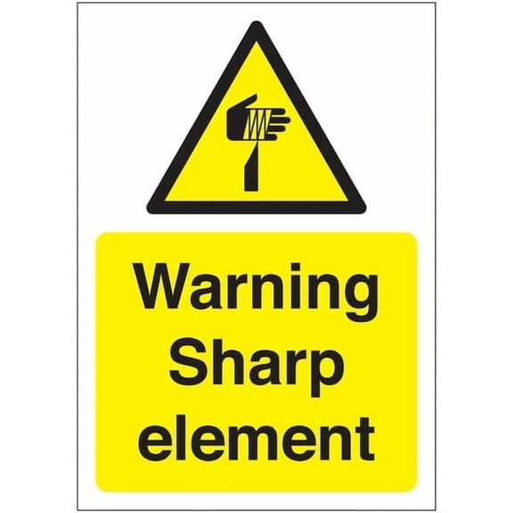 Caution Sign for Sharp Objects Safety Hazard Warning Metal Tin Sign - 8x12 Inch
