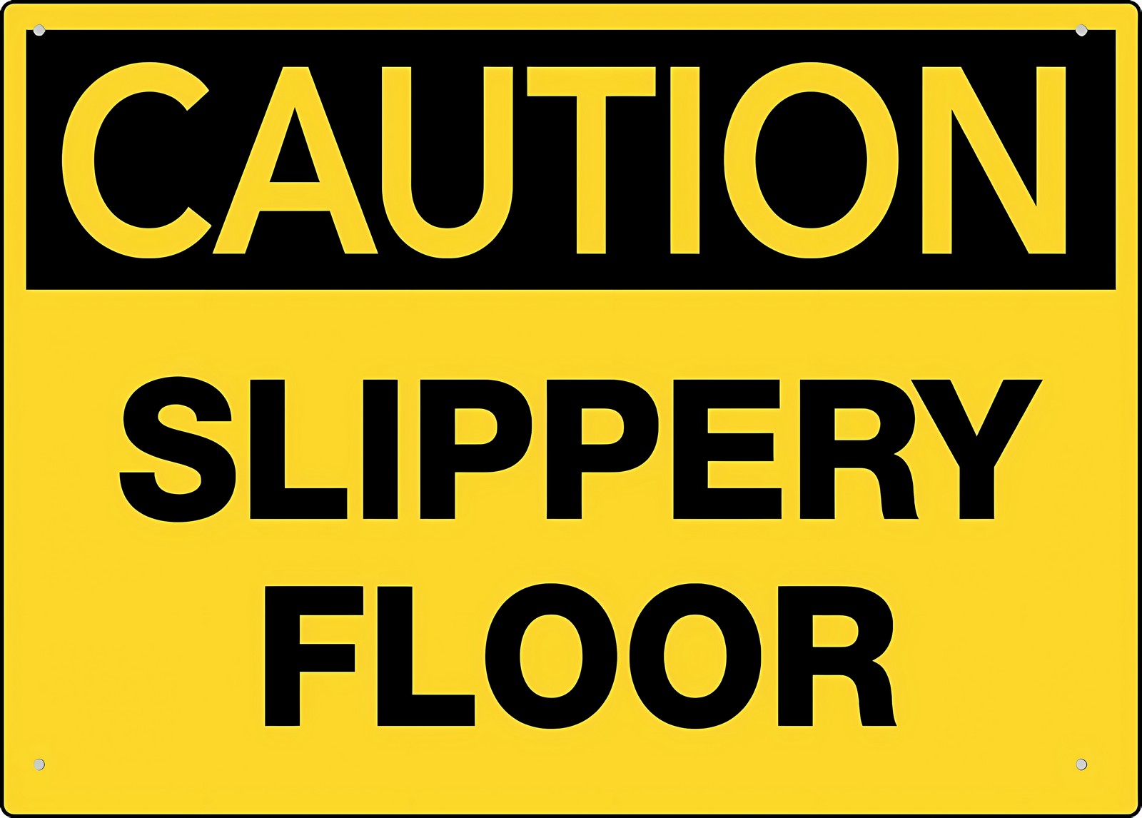 Caution Slippery Floor Metal Sign 12 x 8 Inches - Rust-Free Aluminum ...