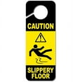 Caution Slippery Floor Plastic Door Knob Hanger Sign