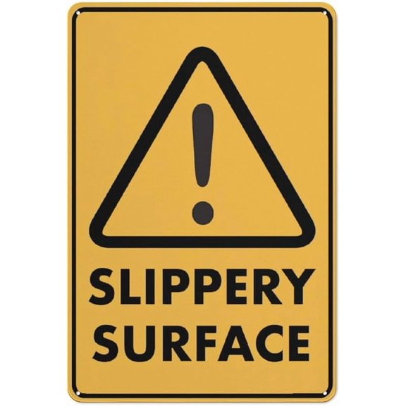 Caution Slippery Surface Wet Sign Metal Signs 12X8 Inch Rust Free Aluminum,Uv Ink Printing,Durable/Weatherproof Outdoor For Home