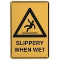 thumbnail image 1 of Caution Slippery When Wet Sign - 8"x12" Vintage Metal Warning Sign, Wet Floor Decor for Home Farm Bar Coffee Shop Club Office Restaurant Warehouse, 1 of 6