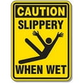 thumbnail image 1 of Caution - Slippery When Wet Tin Sign, 8"x12" Vintage Warning Metal Wall Decor, Safety Decor for Home Farm Bar Coffee Shop Club, 1 of 6
