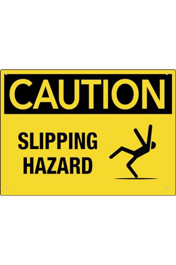 Caution Slipping Hazard Sign 12X8 Inch Aluminum Uv Ink Printed For House And Business