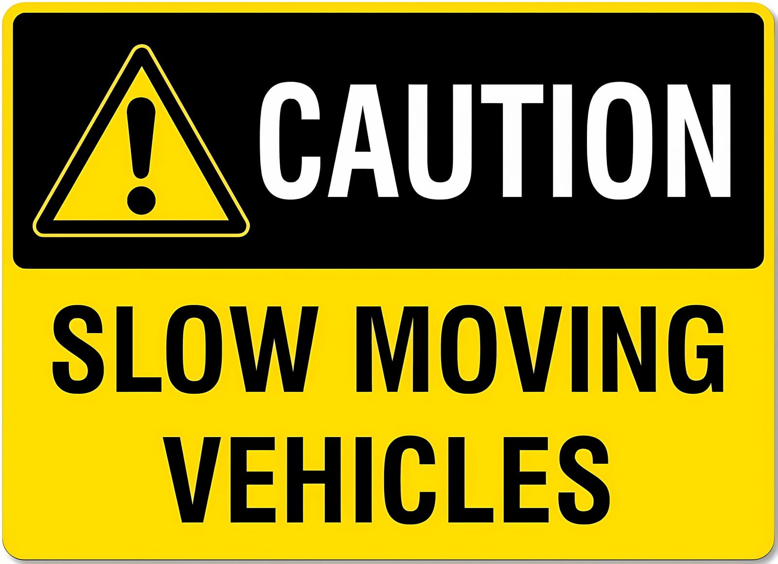 Caution Slow Moving Vehicles Aluminum Sign 12 x 8 Inches - UV Protected ...