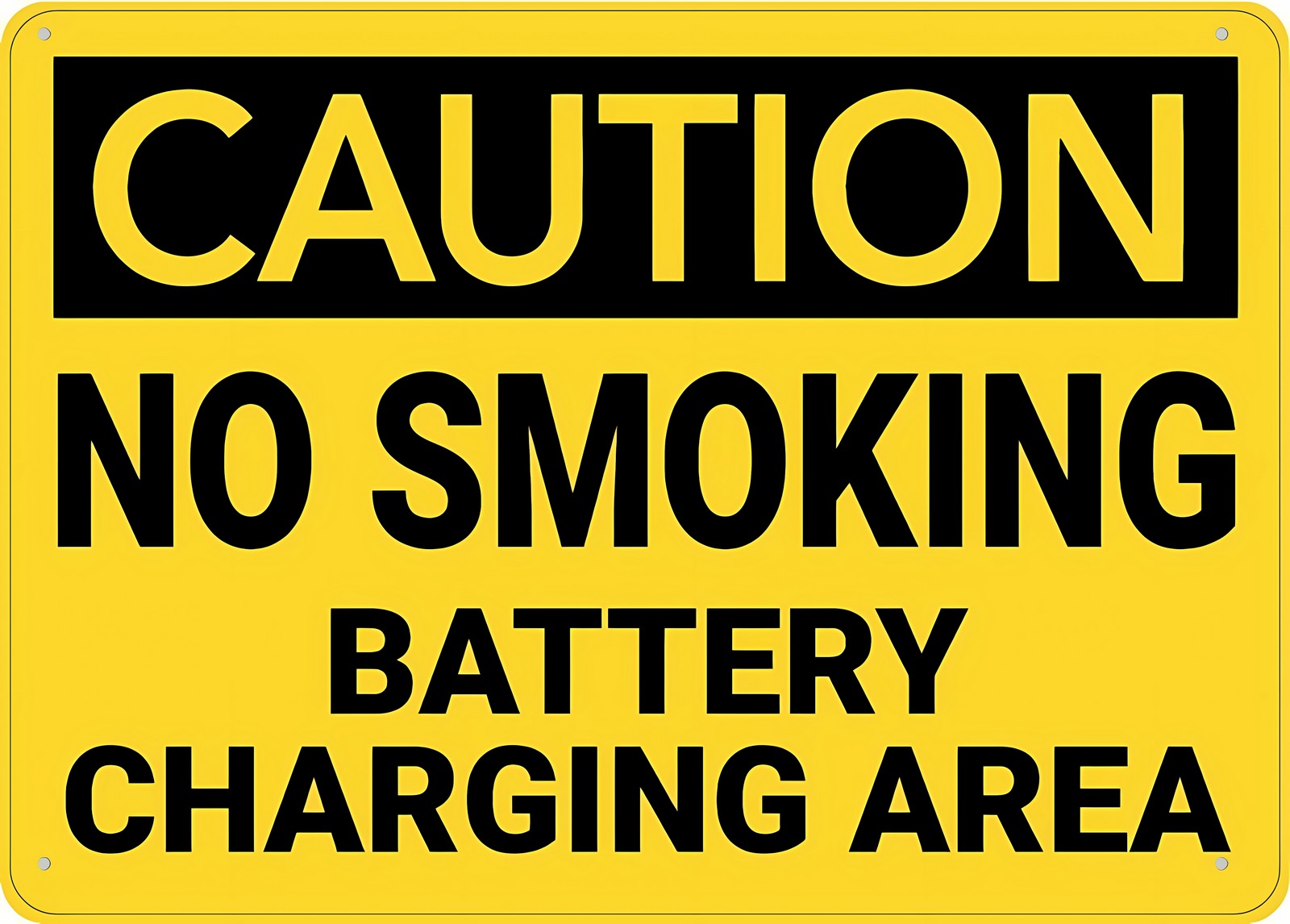 Caution No Smoking Battery Charging Metal Sign 12 x 8 Inches ...