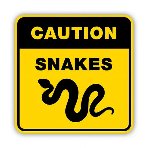 Caution Snakes - 12" Vinyl Sticker Waterproof Decal
