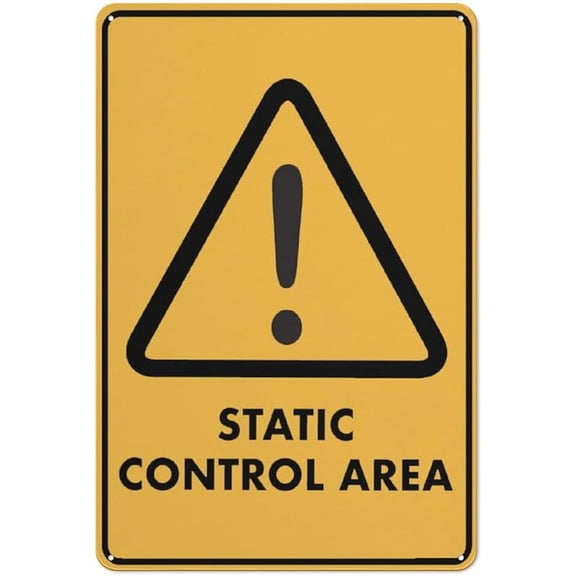 Caution Static Control Area Sign Warning Tin Sign Home Kitchen Farm Garden Garage Wall Decor 12X8Inch