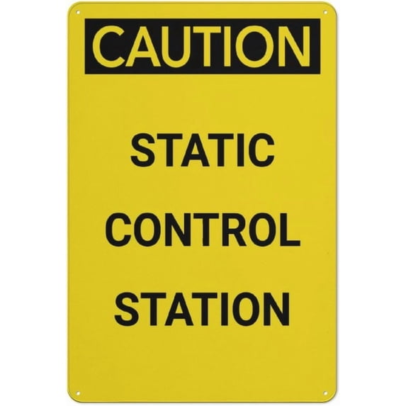 Caution Static Control Station Retro Aluminum Sign 8"x12" - Vintage ...