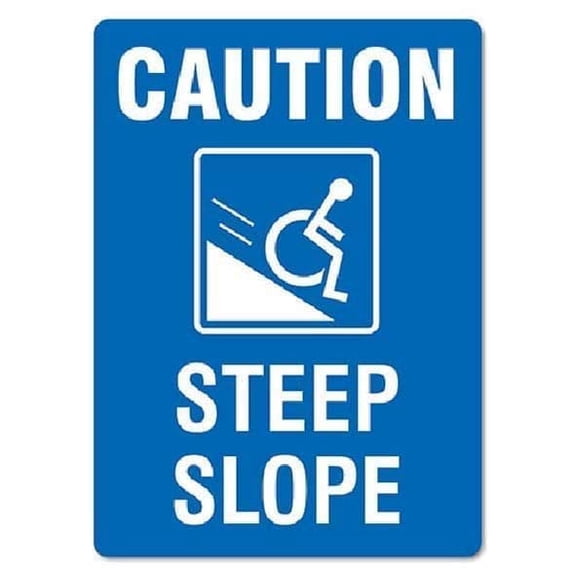 Caution Steep Slope Sign Traffic and Parking Metal Tin Sign Caution Danger Safety Security Warning Notice Signs Size: 8 x 12 inch