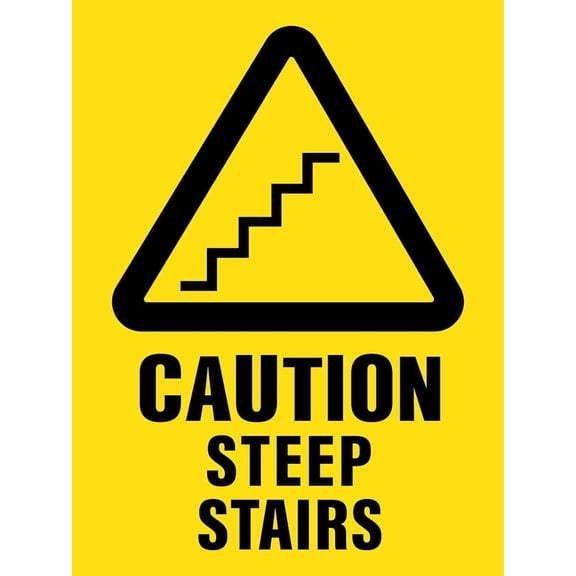 Caution Steep Stairs Sign Metal Tin Sign 8x12 Inches Caution Danger Safety Security Warning Notice Signs