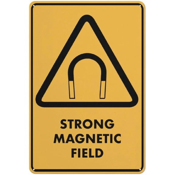 Caution Strong Magnetic Field Sign 8"x12" Rust Free Aluminum - Uv Protected, Waterproof, Weatherproof And Fade Resistant - 4 Pre-Drilled Holes